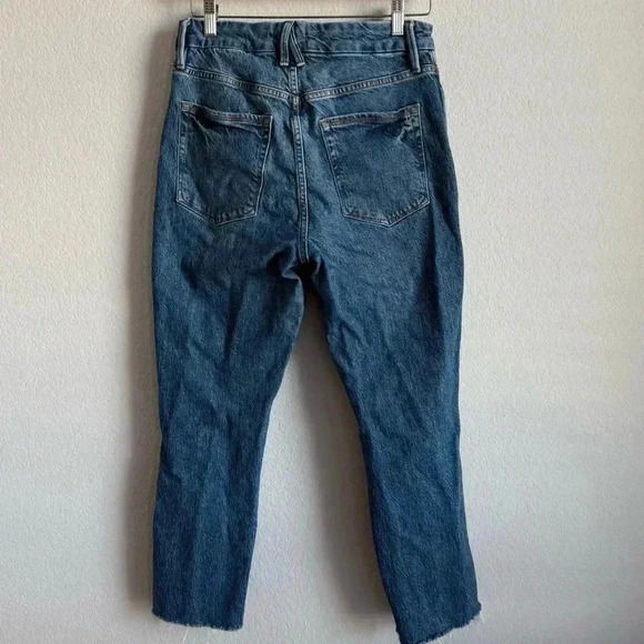Good‎ American Women’s Straight Leg Distressed High Rise Jeans 6/28 GCSREFW386 - Picture 2 of 11